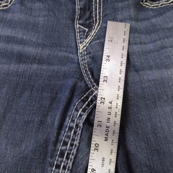 True Religion Jeans Womens 29 Blue Skinny Super T Contrast Stitch Made USA - Picture 8 of 11